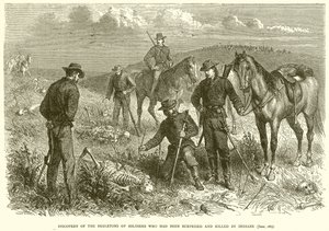 Upptäckten av skelett av soldater som hade blivit överraskade och dödade av indianer (juni 1867) av English School