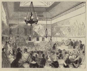 Utdelning av priser av HKH Prins Albert vid Society of Arts, Adelphi, måndagen den 10 juni 1844 av English School