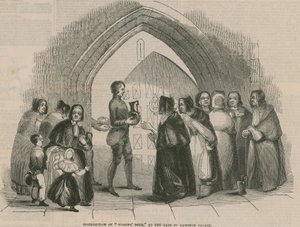Utdelning av änkor Dole vid porten till Lambeth Palace av English School
