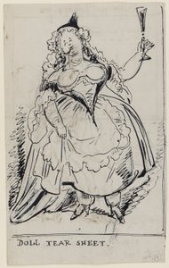 Doll Tear Sheet, ca 1825 (penna och bläck på papper) av English School
