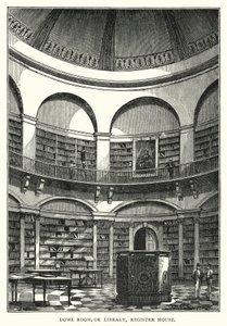 Kupolrum, eller bibliotek, registerhus (gravyr) av English School