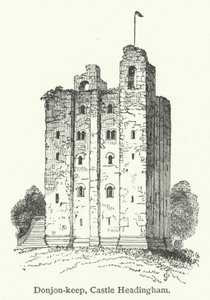 Donjon-keep, Castle Headingham (gravyr) av English School