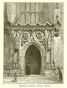 Dörröppningen till Kings College Chapel av English School