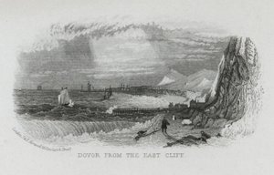 Dover från East Cliff, Kent (gravyr) av English School