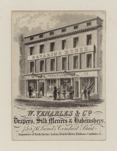 Drapers, W Venables & Co, handelskort av English School