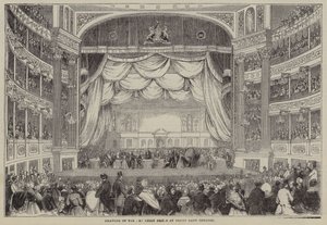 Ritning över Art Unions priser, Drury Lane Theatre, London (gravyr) av English School