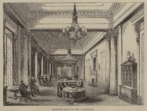 Salong på Athenaeum Club, London (gravyr) av English School