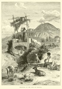 Drawwell vid foten av Vesuvius av English School