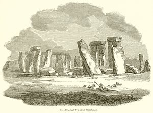 Druidiskt tempel i Stonehenge av English School
