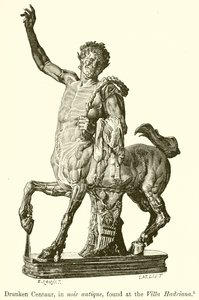 Drunken Centaur, i Noir Antique, hittad på Villa Hadriana av English School