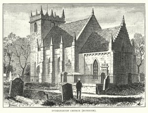 Duddingston Church, Exteriör (gravyr) av English School