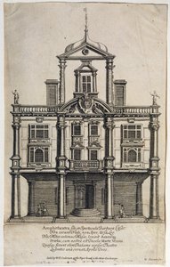 Dukes Theatre, Dorset Gardens, graverad av W. Sherwin (ca 1645-1711) 1673 av English School
