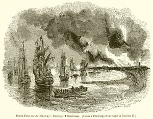 Holländska flottan i Medway: Burning of Sheerness av English School