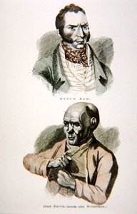 Holländska Sam och John Smith, från ett tryck publicerat 1812 (lito i färg) av English School