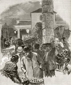 Early Morning in Covent Garden, från "London Pictures: Drawn with Pen and Pencil", av pastor Richard Lovett, publicerad 1890 (litho) av English School