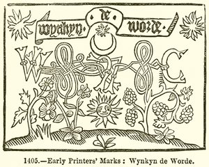Tidiga skrivarmärken: Wynkyn de Worde av English School