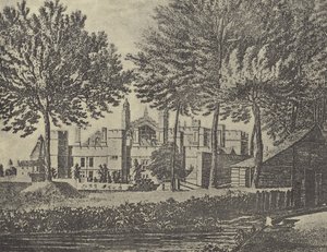 East View of the College, 1746 (gravyr) av English School