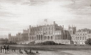 Eaton Hall, Cheshire, England i början av 1800-talet. Från Churton