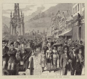 Edinburgh Illustrated, Princes Street in the Season (gravyr) av English School
