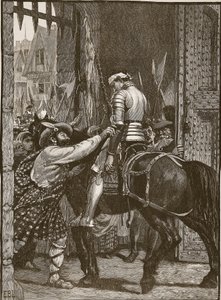 Edinburgh efter Flodden, illustration från Cassells Illustrated History of England (sepiafoto) av English School