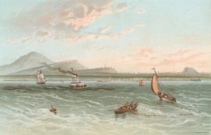 Edinburgh från Firth of Forth av English School