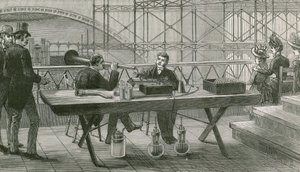 Edisons fulländade fonograf som används i pressgalleriet under Händelfestivalen i Crystal Palace av English School