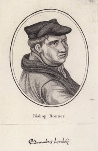 Edmund Bonner, engelsk präst och biskop av London som förföljde protestanter under Maria I:s regeringstid (gravyr) av English School