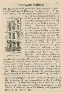 Edmund Burke och 37 Gerrard Street av English School