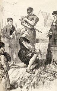 Edward Seymour på ställningen i väntan på sin avrättning, c.1865 (trägravyr) av English School