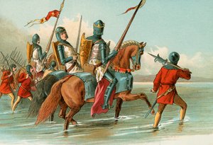 Edward, den svarte prinsen, korsar Somme av English School