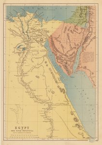 Egypten med Sinaihalvön och israeliternas resor (färglitografi) av English School