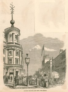 Elektrisk tidboll och klocka, West Strand, London av English School