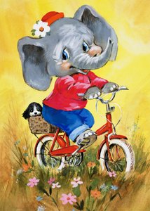 Elefant på en cykelsved av English School