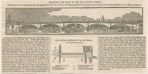 Höjd och plan av New London Bridge av English School