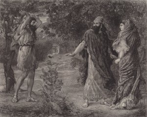 Elia fördömer Ahab (gravyr) av English School
