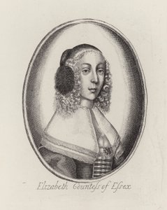 Elizabeth, grevinna av Essex (gravyr) av English School