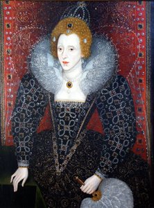Elizabeth I (1533-1603), ca 1590 (olja på pannå) av English School