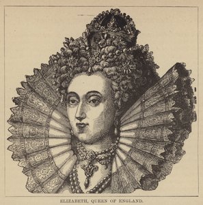 Elizabeth, drottning av England (gravyr) av English School