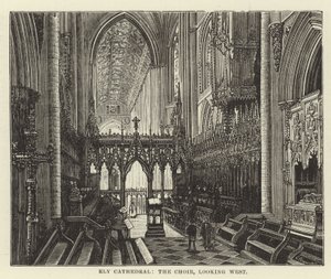 Ely Cathedral, kören, blickar västerut av English School
