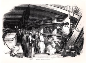 Emigrantskepp, mellan däck, 1850 av English School