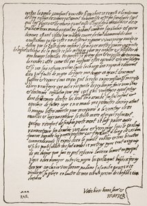 Slutet på ett brev till drottning Elizabeth, från Mary, Queen of Scots, när han satt i fängelse, och bad om att få en katolsk kaplan, illustration från The Church of England: A History for the People av H.D.M. Spence-Jo av English School