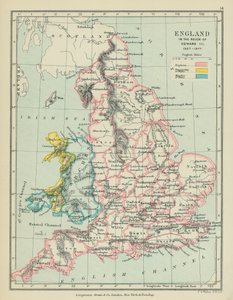 England under Edward III:s regeringstid (färglitografi) av English School