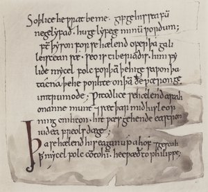 Engelska, anglosaxiska (litografi) av English School