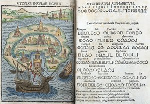 Gravyr från "Utopia" av Thomas More av English School