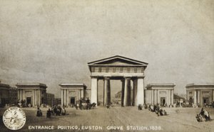 Entréportik, Euston Grove Station, 1838 av English School