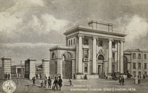 Ingång till Birmingham (Curzon Street) Station, 1838 av English School
