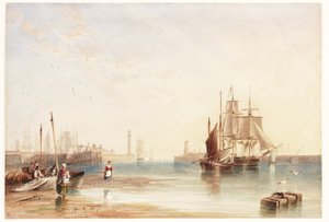 Ingång till Sunderland Harbour från North Sands av English School