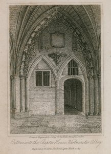 Entré till Chapter House, Westminster Abbey, London av English School