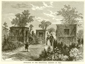 Ingången till Zoological Gardens 1840 av English School