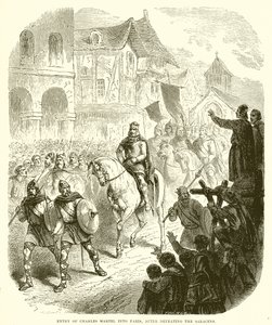 Charles Martels inträde i Paris efter att ha besegrat saracenerna av English School
